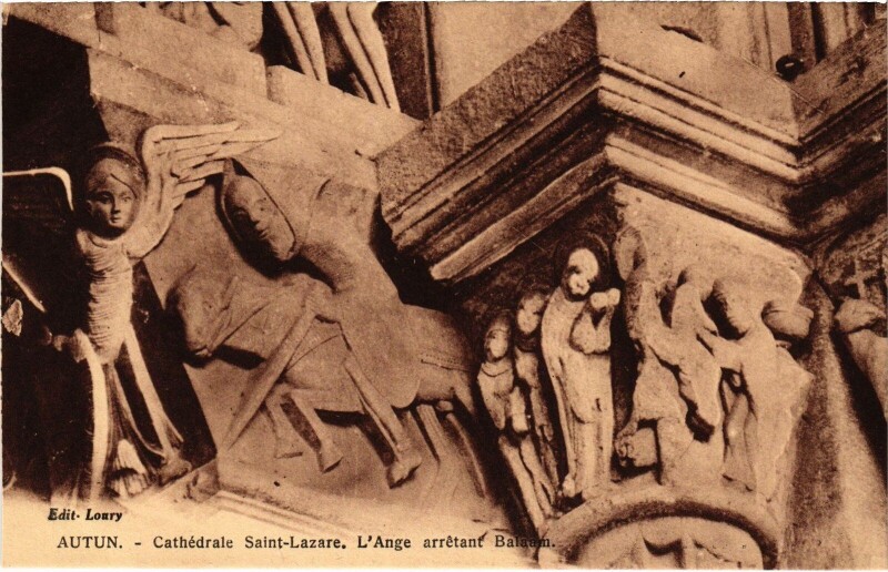 Carte postale ancienne Autun Cathedral Ange à Autun