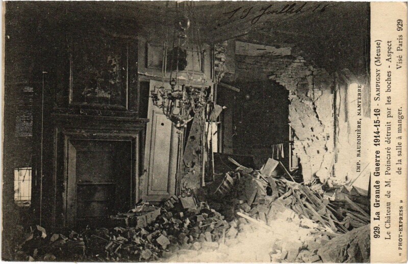 Carte postale ancienne Sampigny Le Chateau de M. Poincaré Guerre à Sampigny