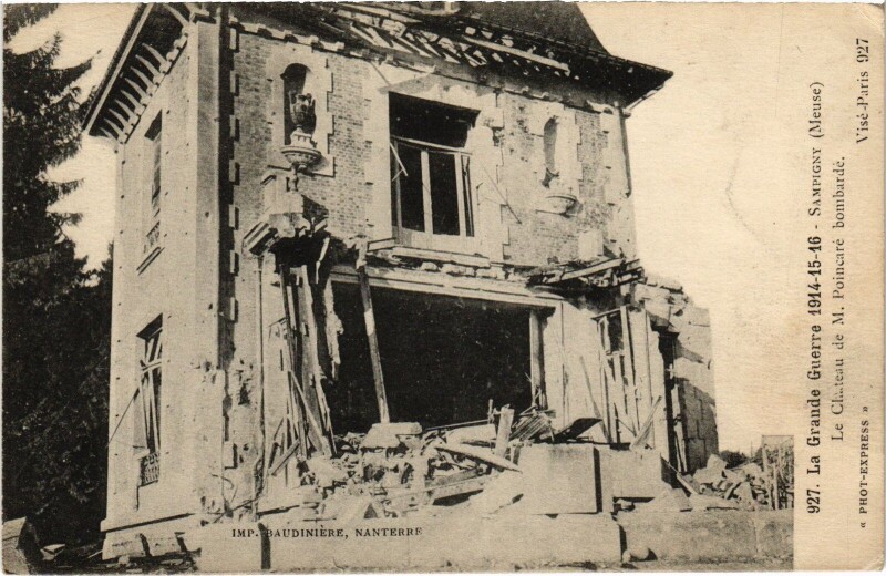 Carte postale ancienne Sampigny Le Chateau de M. Poincaré Guerre à Sampigny