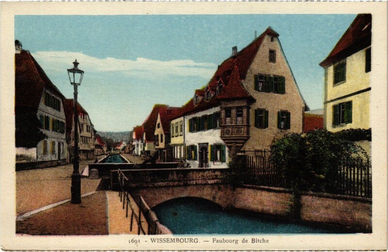 Carte postale ancienne Wissembourg Faubourg de Bitche à Wissembourg