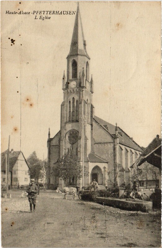 Carte postale ancienne Pfetterhausen Eglise