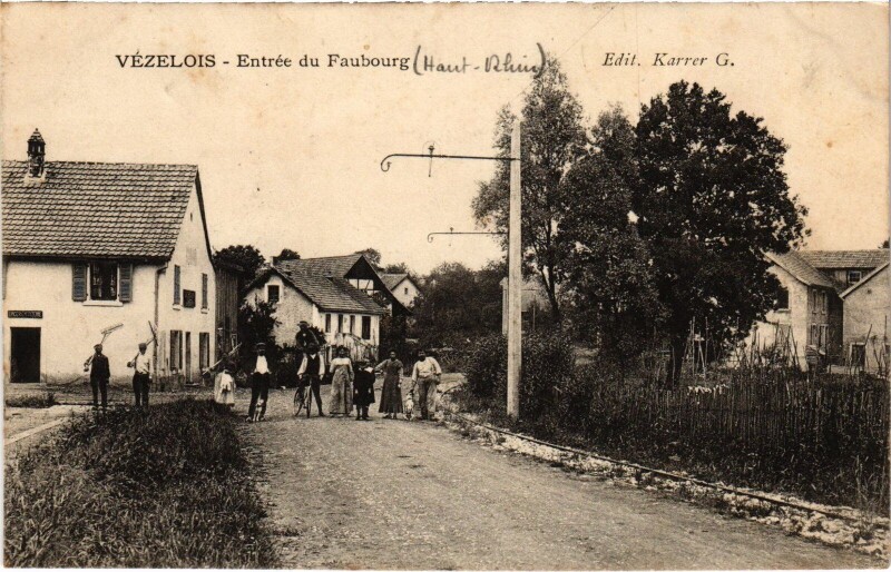 Carte postale ancienne Vézelois Entrée du Village