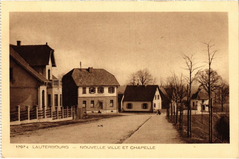 Carte postale ancienne Lauterbourg Nouvelle ville et chapelle à Lauterbourg