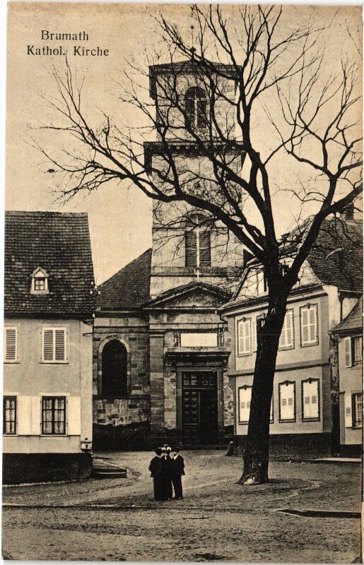 Carte postale ancienne Brumath Eglise Catholique à Brumath