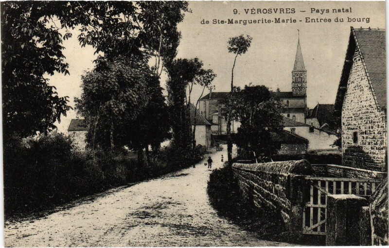 Carte postale ancienne Vérosvres Entrée du bourg