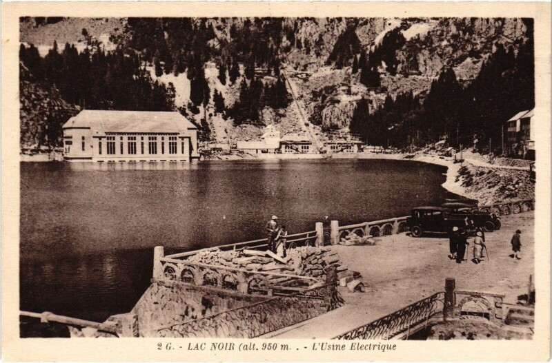 Carte postale ancienne Lac Noir usine electrique