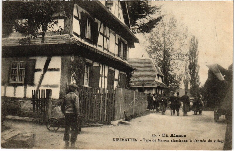 Carte postale ancienne Alsace Diefmatten Maison alsacien à Diefmatten