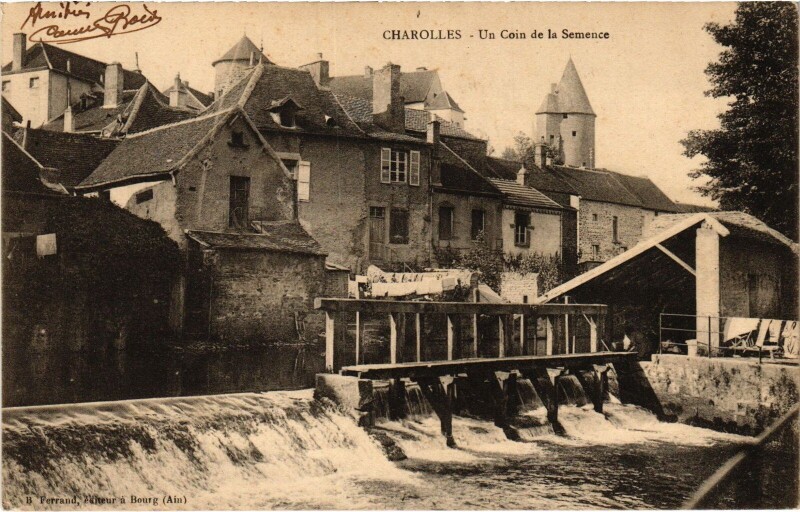 Carte postale ancienne Charolles Un coin de la Semence à Charolles