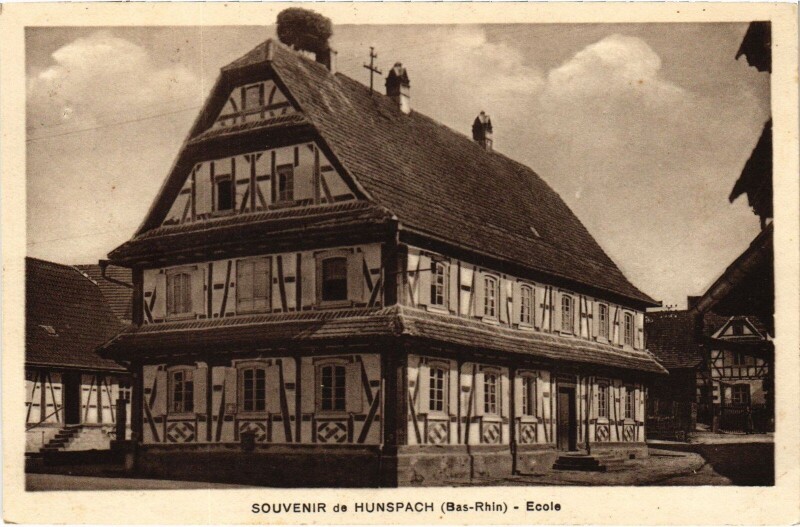 Carte postale ancienne Hunspach Ecole à Hunspach