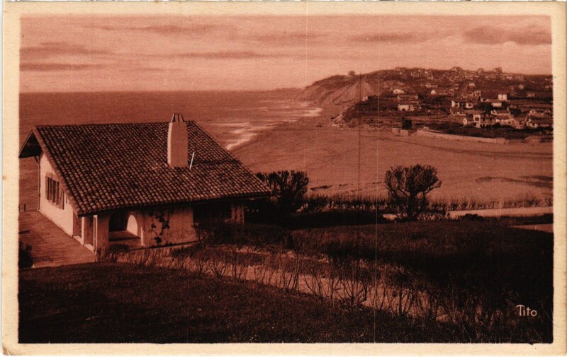 Carte postale ancienne Pays Basque Guéthary Cote de Bidart à Bidart