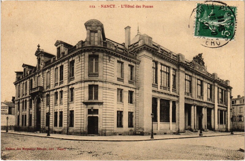 Carte postale ancienne Nancy Hotel Des Postes à Nancy