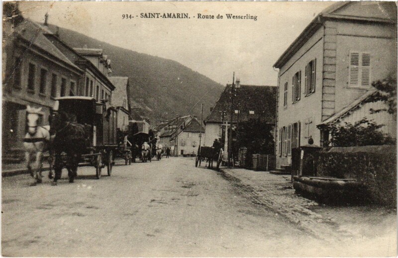 Carte postale ancienne Saint-Amarin Route de Wesserling à Saint-Amarin