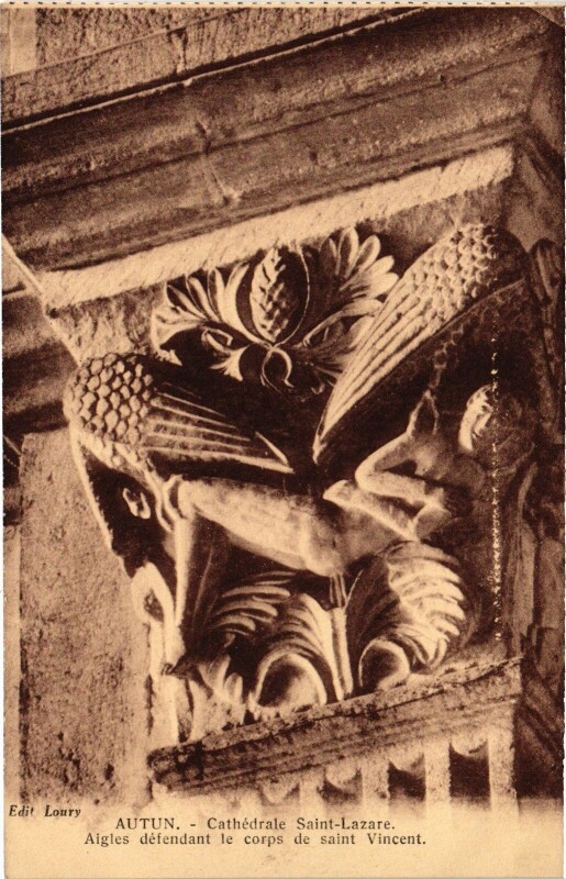 Carte postale ancienne Autun Cathedral corps de Saint-Vincent à Autun