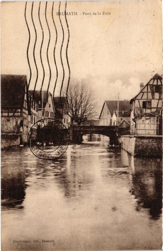 Carte postale ancienne Brumath Pont de la Zorn à Brumath