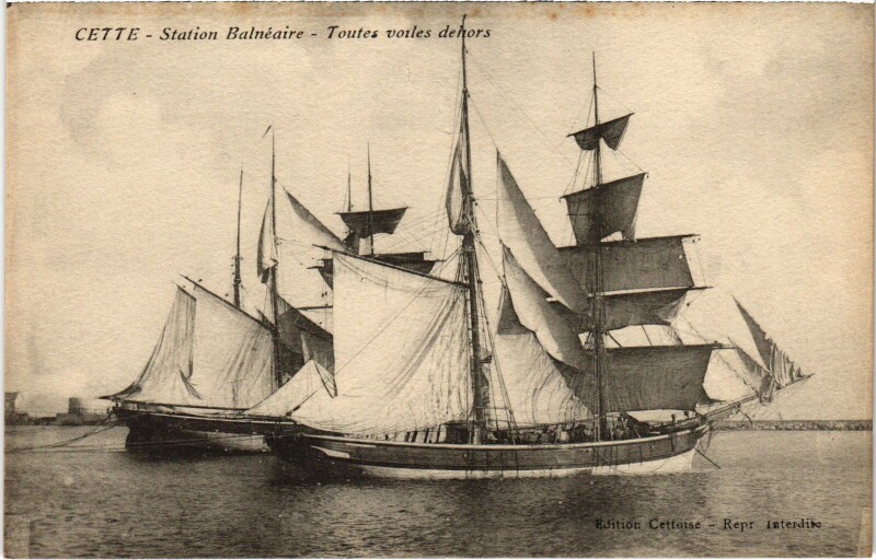 Carte postale ancienne Cette Toutes voiles Ships