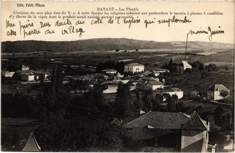 Carte postale ancienne Davayé Les Plantés à Davayé