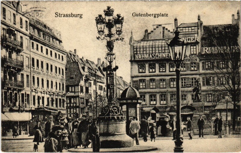 Carte postale ancienne Strasbourg Gutenbergplatz à Strasbourg