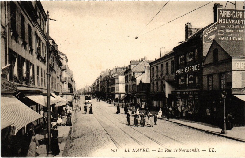 Carte postale ancienne Le Havre Rue de Normandie au Havre