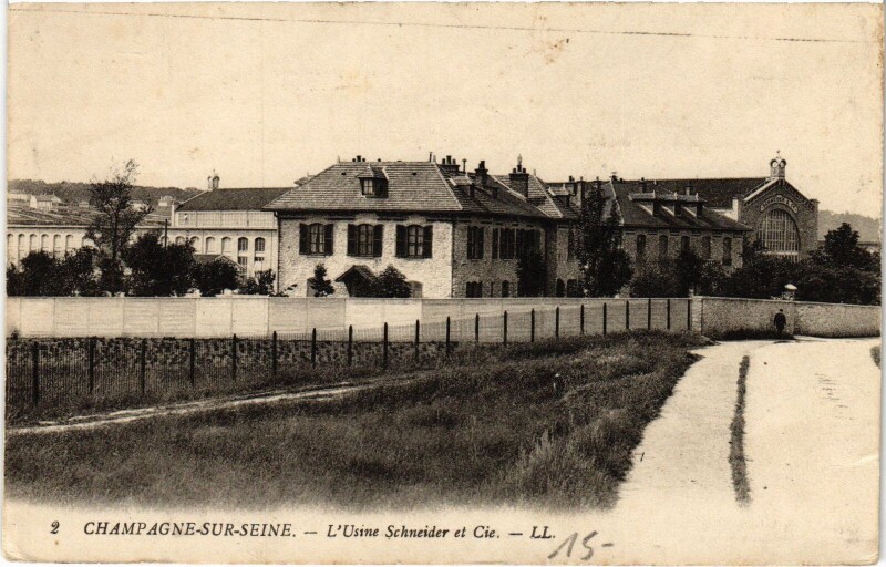 Carte postale ancienne Champagne-sur-Seine Usine Schneider à Champagne-sur-Seine