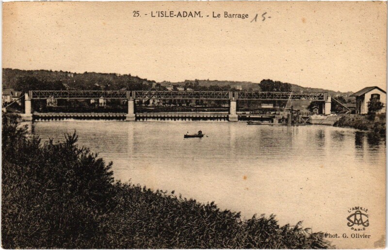 Carte postale ancienne L'Isle-Adam Le Barrage à L'Isle-Adam