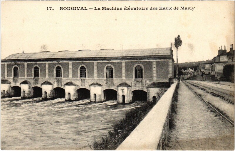 Carte postale ancienne Bougival Machine élévatoire des Eaux de Marly à Bougival