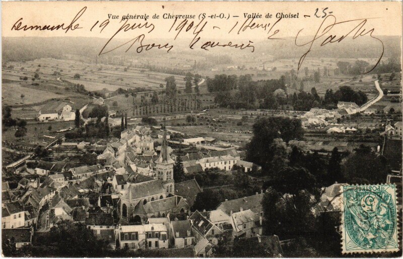 Carte postale ancienne Chevreuse vue générale à Chevreuse