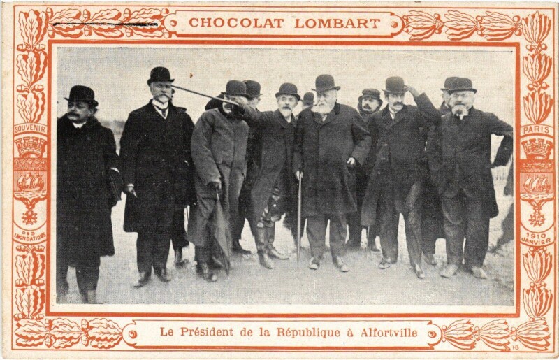Carte postale ancienne Alfortville Président Inondations à Alfortville