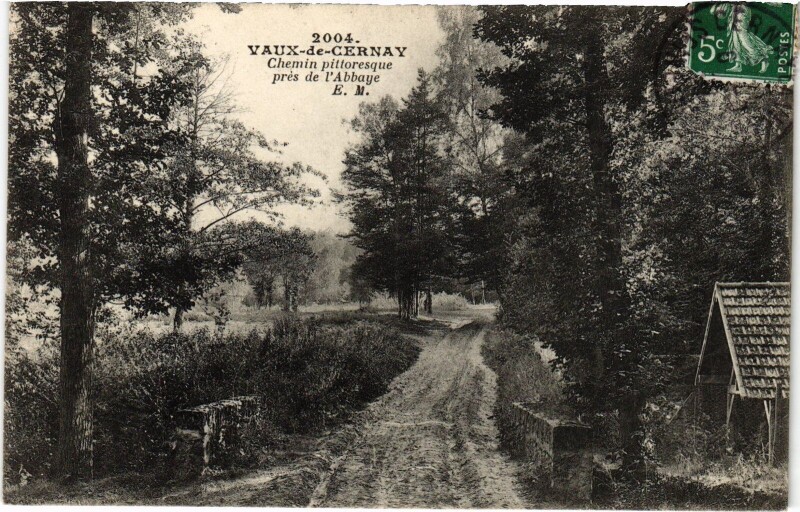Carte postale ancienne Vaux-de-Cernay Chemin pres de l'abbaye