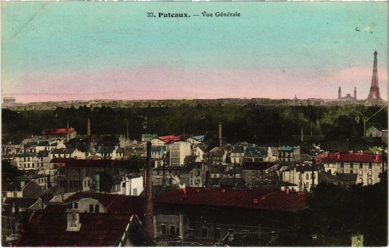 Carte postale ancienne Puteaux vue générale à Puteaux