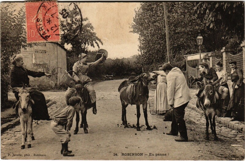 Carte postale ancienne Robinson En panne