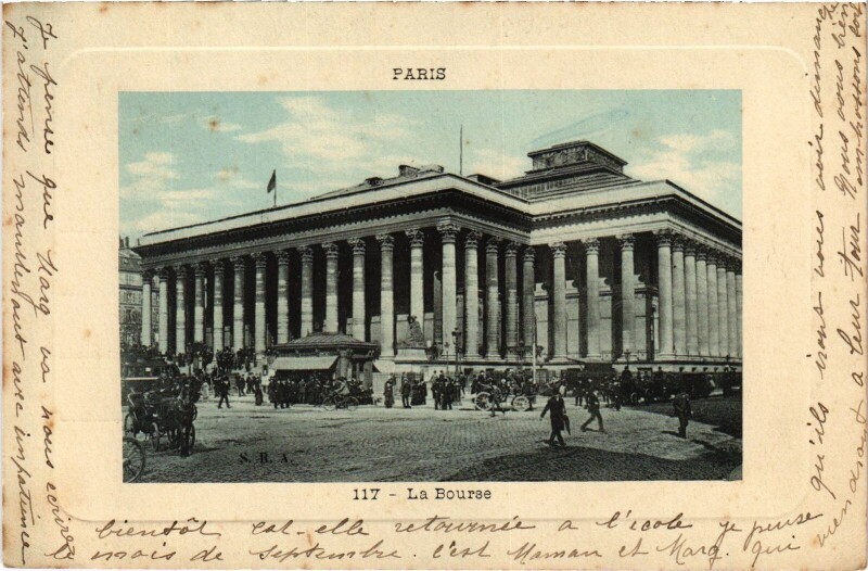 Carte postale ancienne Paris 2e la Bourse à Paris 2e