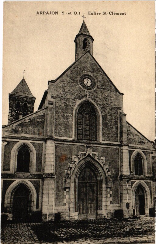 Carte postale ancienne Arpajon Eglise Saint-Clément à Arpajon