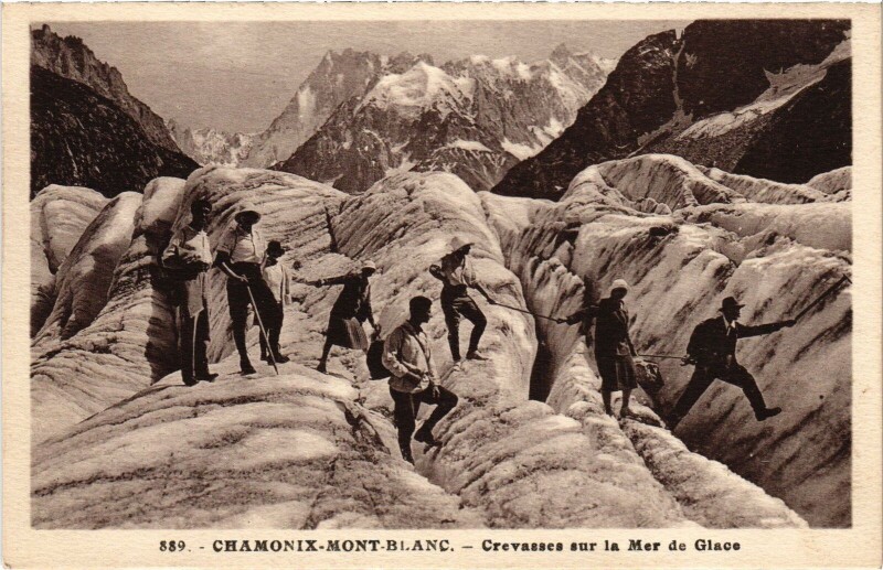 Carte postale ancienne Chamonix Mer de Glace