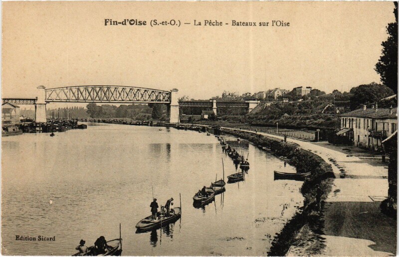 Carte postale ancienne Conflans-Sainte-Honorine Fin-D'Oise - La Peche - Bateaux à Conflans-Sainte-Honorine