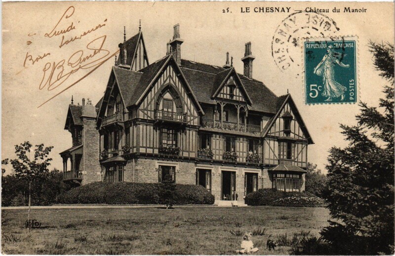 Carte postale ancienne Le Chesnay Chateau de Manoir