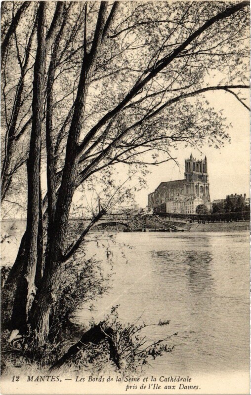 Carte postale ancienne Mantes-la-Jolie Les Bords de la Seine à Mantes-la-Jolie