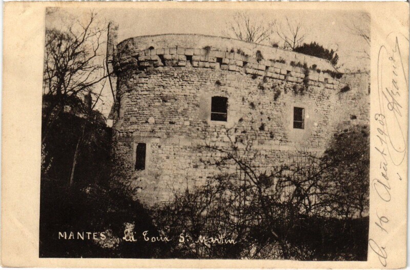 Carte postale ancienne Mantes-la-Jolie Tour Saint-Martin à Mantes-la-Jolie
