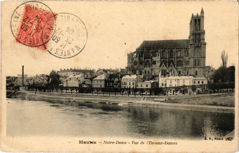 Carte postale ancienne Mantes-la-Jolie Notre-Dame à Mantes-la-Jolie