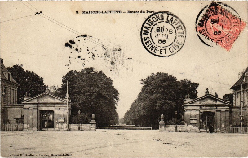 Carte postale ancienne Maisons-Laffitte Entree du Parc à Maisons-Laffitte
