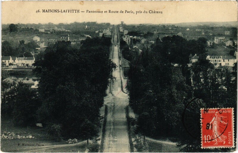 Carte postale ancienne Maisons-Laffitte Panorama et Route de Paris à Maisons-Laffitte