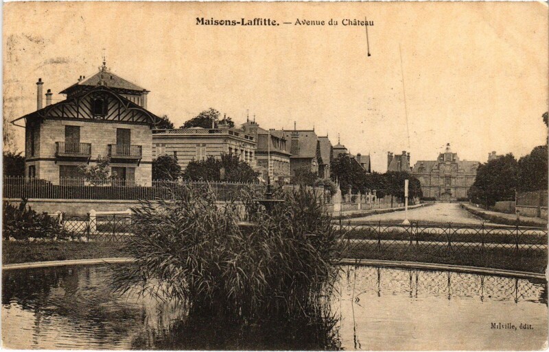 Carte postale ancienne Maisons-Laffitte Avenue du Chateau à Maisons-Laffitte