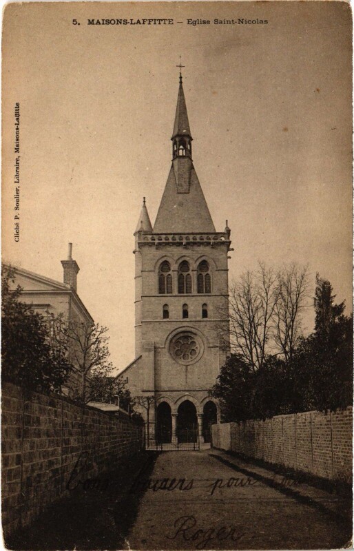 Carte postale ancienne Maisons-Laffitte Eglise à Maisons-Laffitte