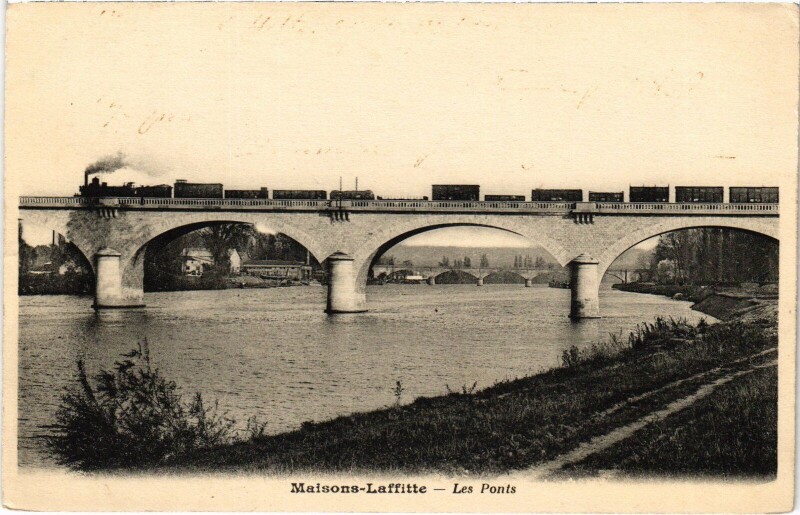 Carte postale ancienne Maisons-Laffitte Les Ponts à Maisons-Laffitte