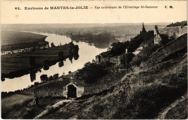 Carte postale ancienne Mantes-la-Jolie Ermitage Saint-Sauveur - Vue Exterieur à Mantes-la-Jolie