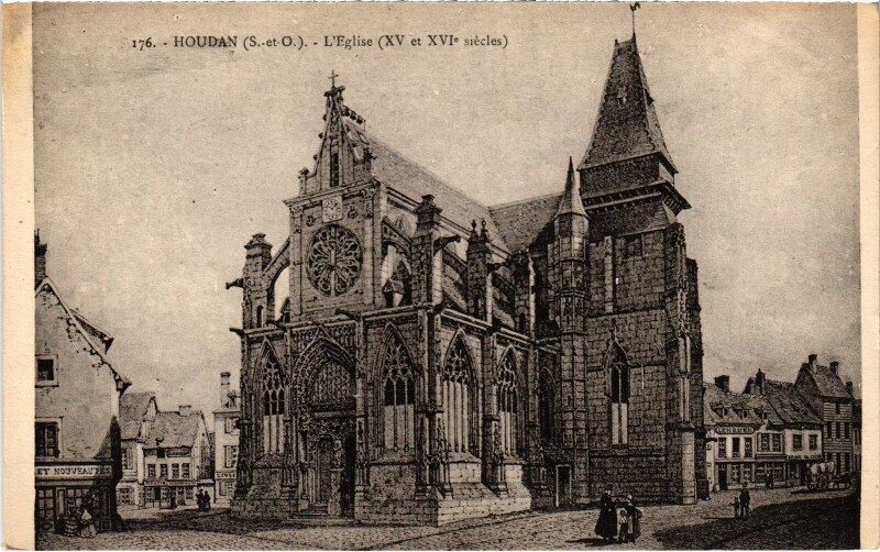 Carte postale ancienne Houdan Eglise à Houdan
