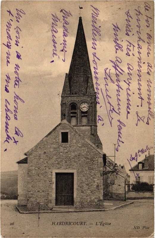 Carte postale ancienne Hardricourt Eglise à Hardricourt