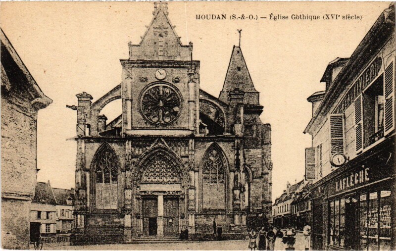 Carte postale ancienne Houdan L'Eglise Gothique à Houdan