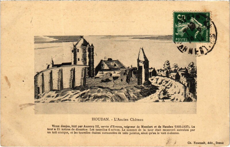 Carte postale ancienne Houdan Ancien Chateau à Houdan