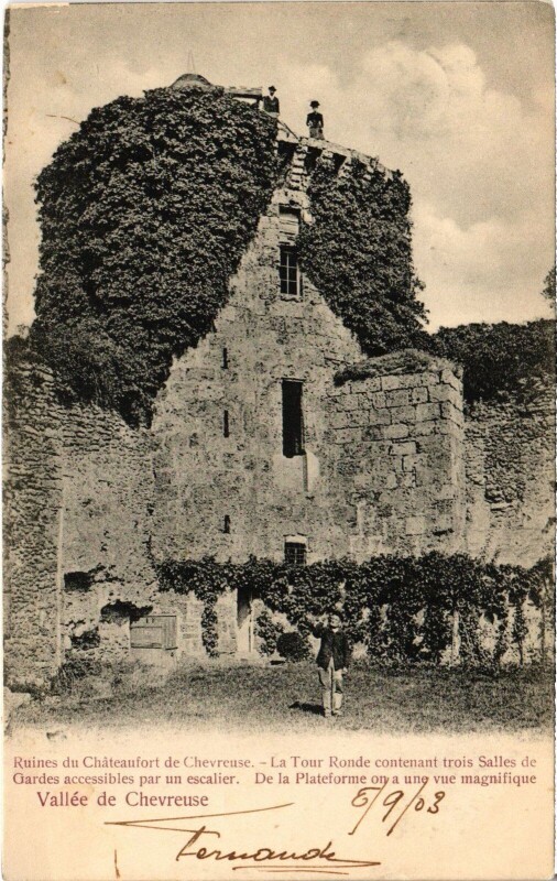 Carte postale ancienne Chevreuse Ruines du Chateau-Fort à Chevreuse