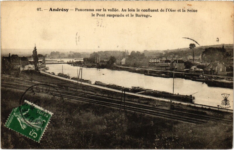 Carte postale ancienne Andresy Panorama sur la Vallee